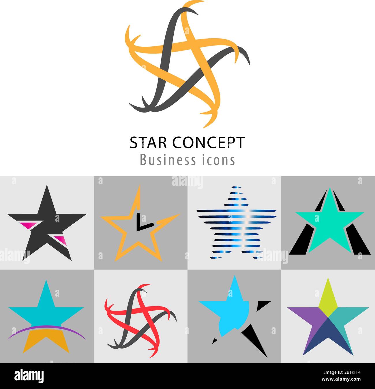 Collezione creativa di icone di Business Concept STAR utile per le attività di design creativo Illustrazione Vettoriale