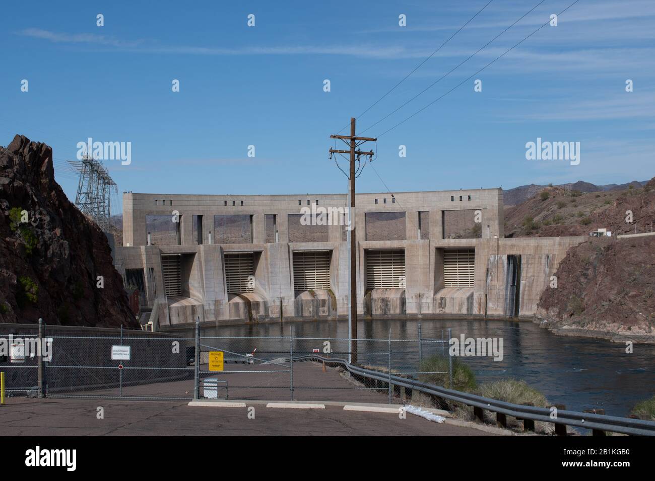 Parker Dam Sul Fiume Colorado, Arizona California Foto Stock