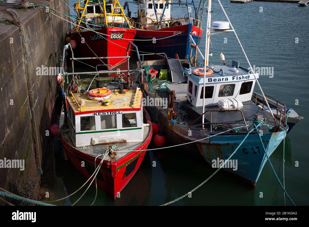 Industria irlandese della pesca, Portmagee, County Kerry, Irlanda Foto Stock