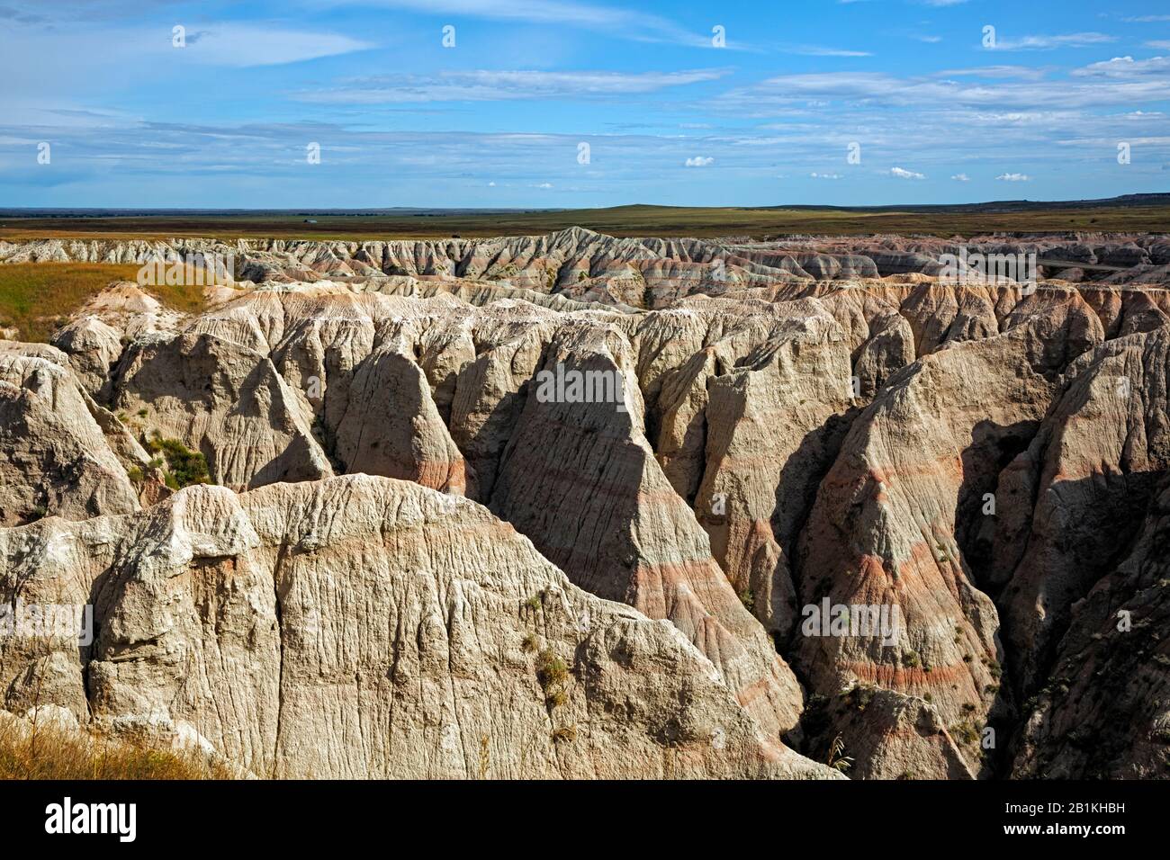 SD00192-00...SOUTH DAKOTA - Vista delle scogliere drammaticamente erose a Panorama Point nel Badlands National Park. Foto Stock