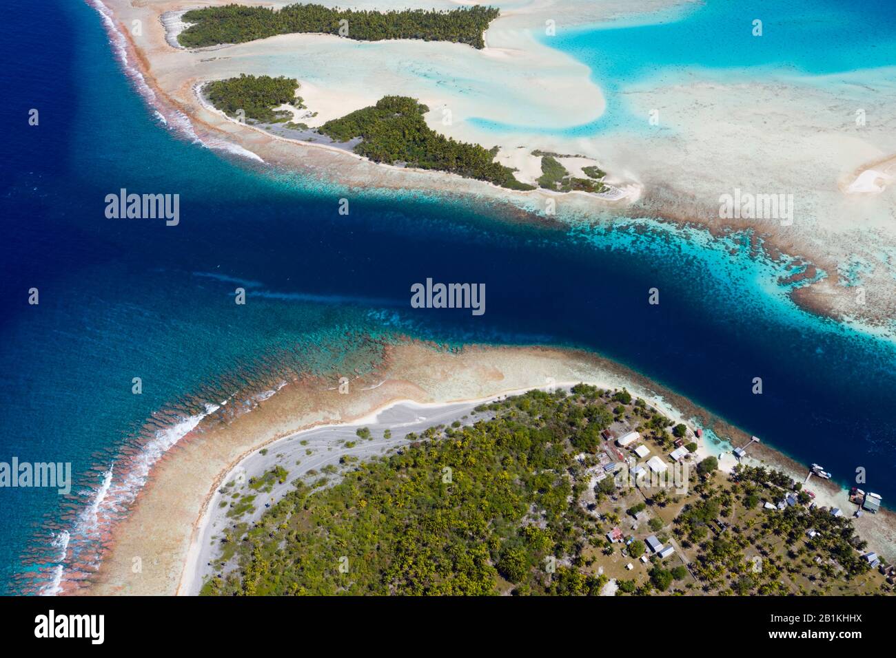 Passo Tetamanu Dell'Atollo Di Fakarava, Tuamotu Archipel, Polinesia Francese Foto Stock