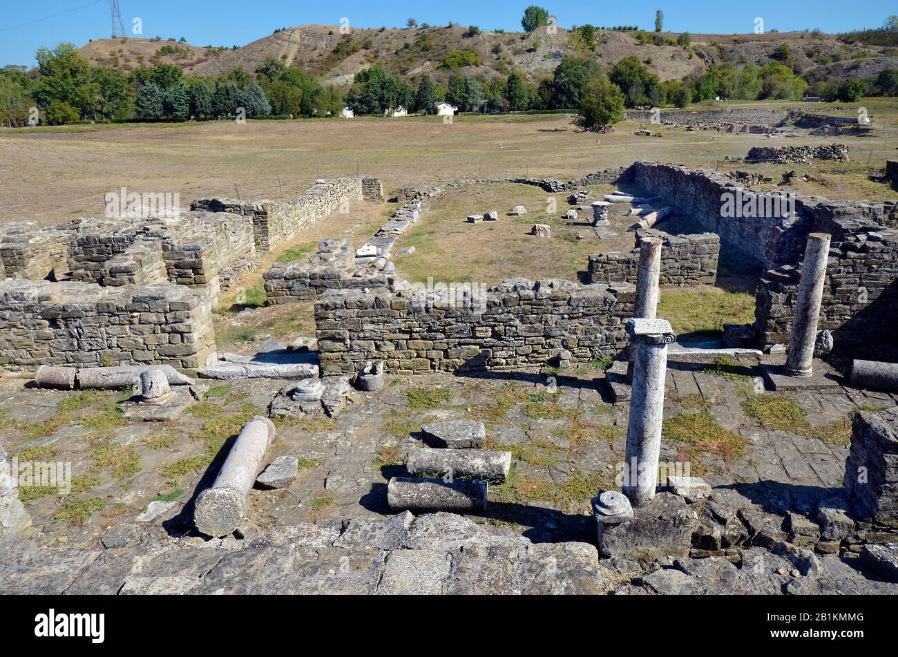 Macedonia del Nord ex FYROM, scavi nell'antico villaggio romano di Stobi Foto Stock