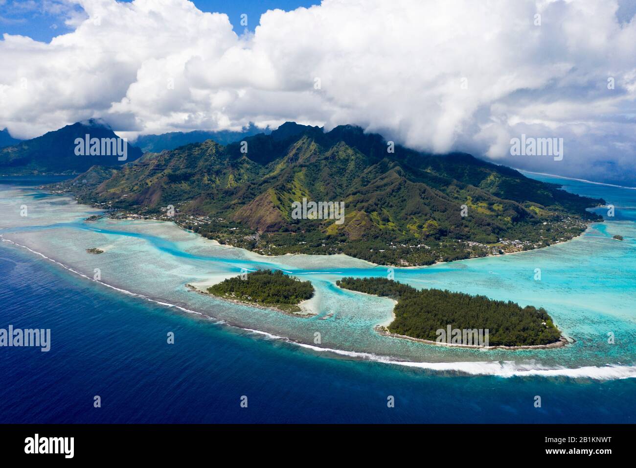 Lagune A Nordovest Di Moorea, Moorea, Polinesia Francese Foto Stock