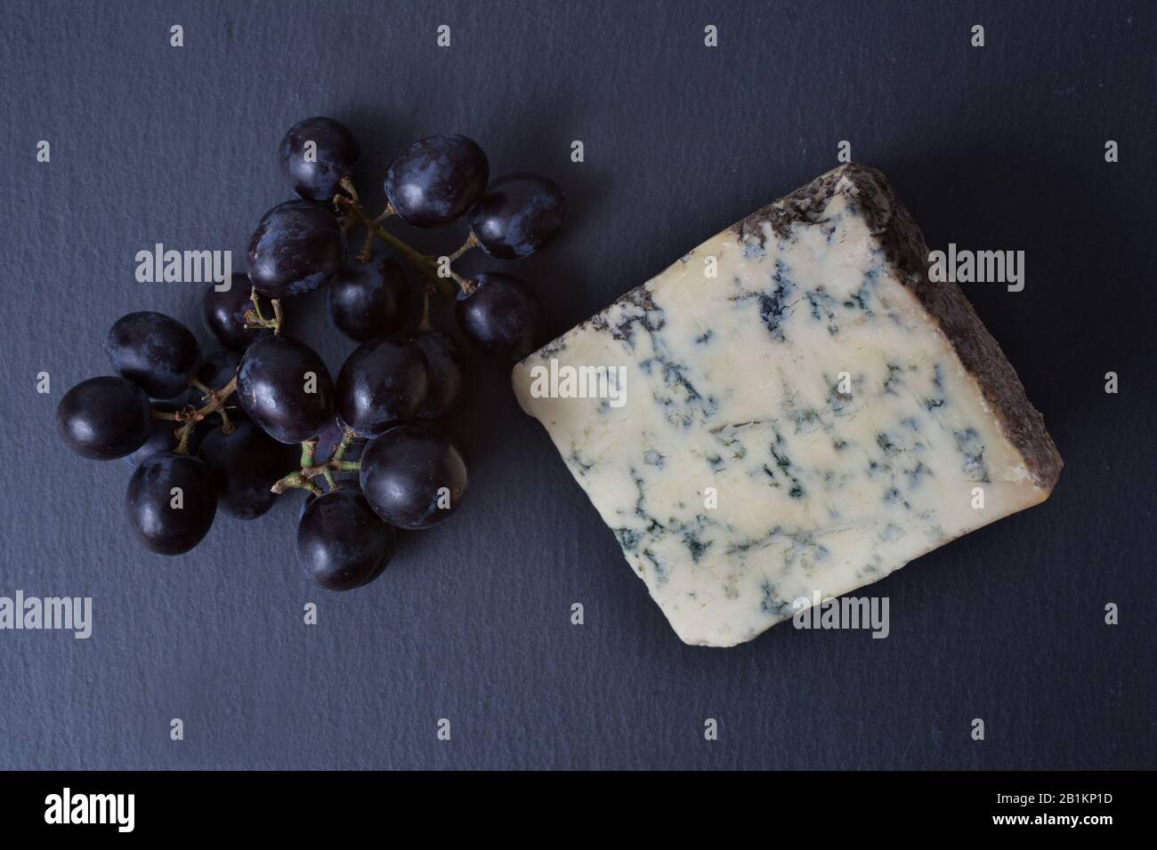 Stilton Blue Cheese Con Uva Sable Foto Stock