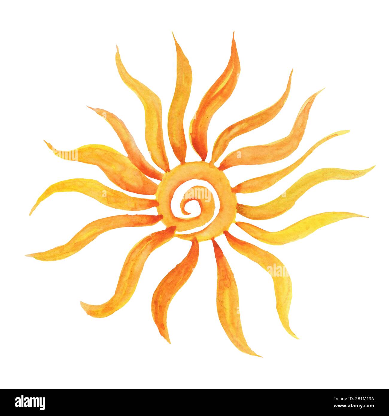 Icone meteo carine. Previsioni meteorologia watercolor simboli. Illustrazione scandinava. Foto Stock