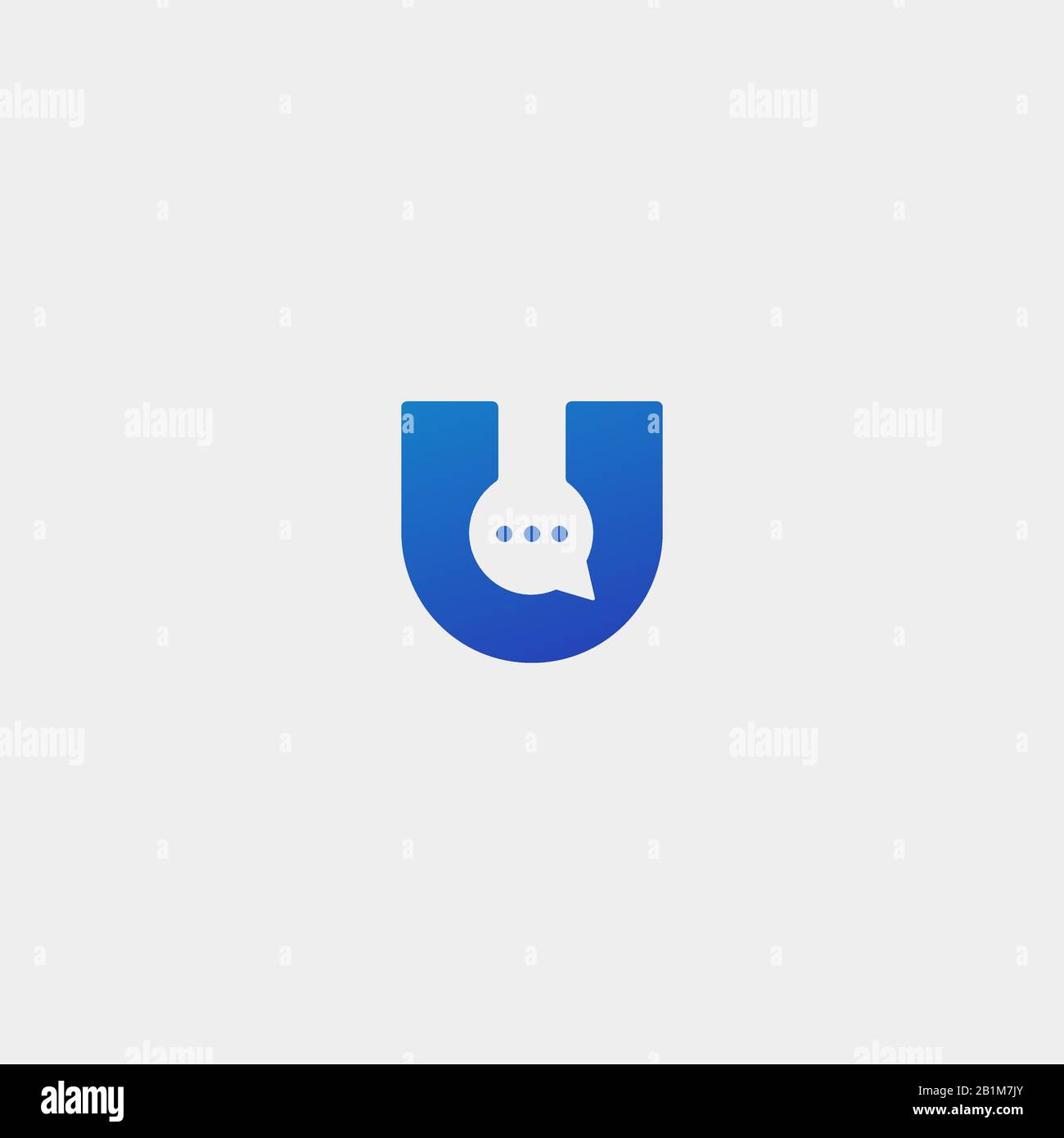 Vettore Modello Di Disegno Con Logo Lettera U Chat Illustrazione Vettoriale