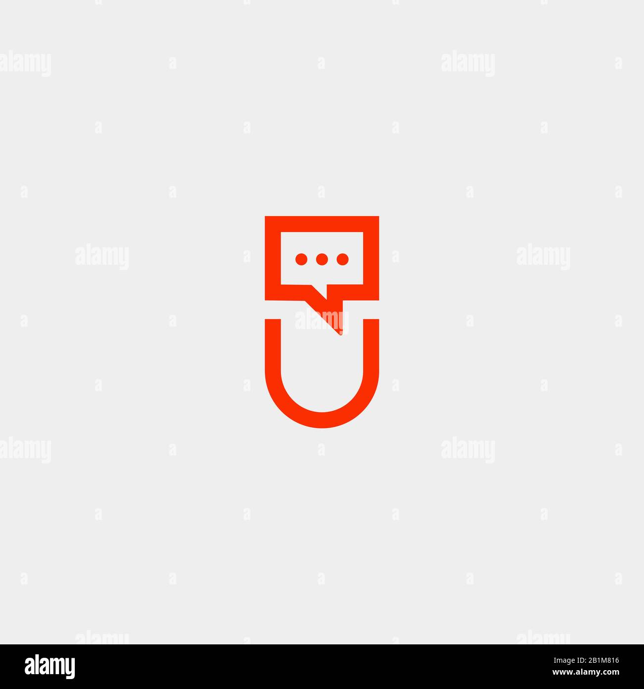 Vettore Modello Di Disegno Con Logo Lettera U Chat Illustrazione Vettoriale