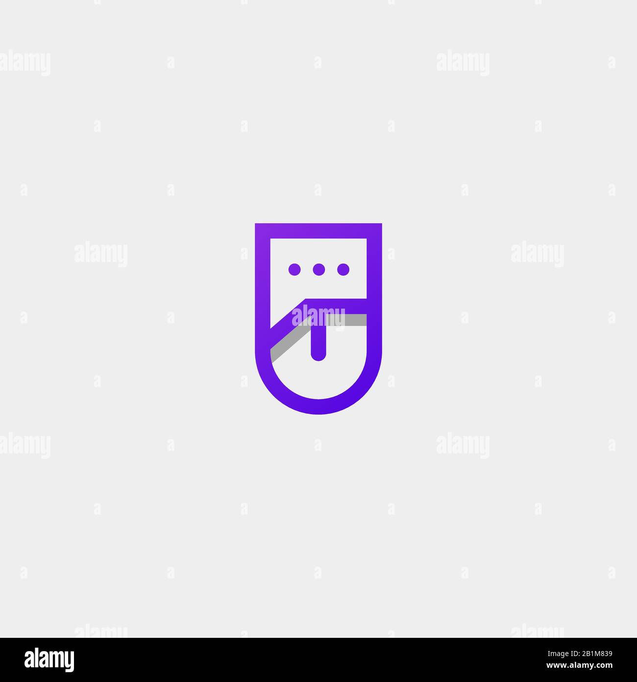 Vettore Modello Di Disegno Con Logo Lettera U Chat Illustrazione Vettoriale