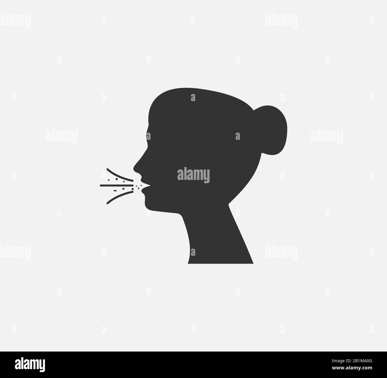 Raffreddore comune, tosse, icona influenza. Illustrazione vettoriale, design piatto. Illustrazione Vettoriale