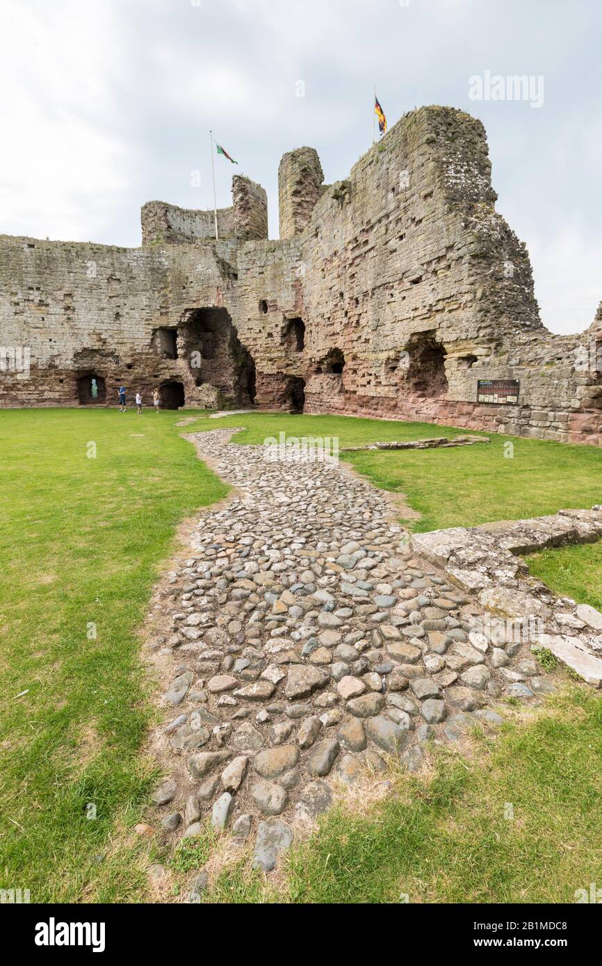 Rhuddlan Castle, Rhuddlan, Denbighshire, Wales, Regno Unito Foto Stock