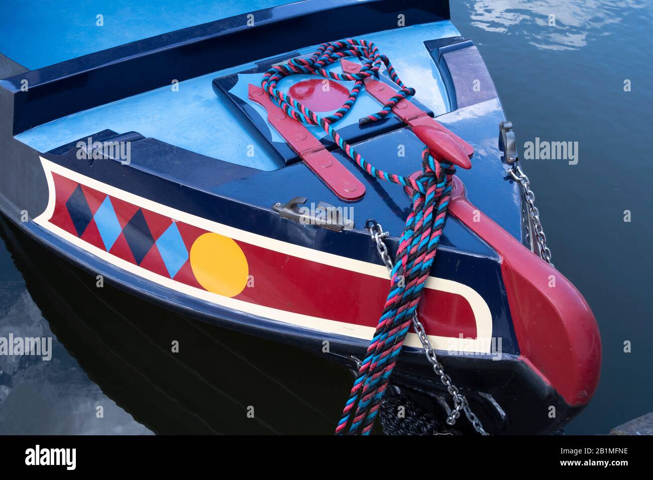 Illustrazione sul Canal Boat a Braunston, Northamptonshire, Inghilterra Foto Stock