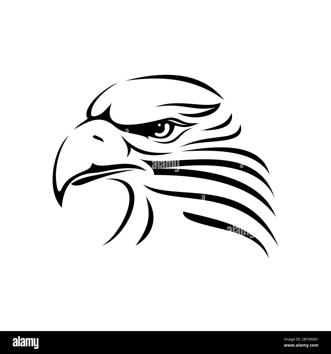Immagine vettoriale Eagle Head. Testa di aquila vettore logo mascotte Illustrazione Vettoriale