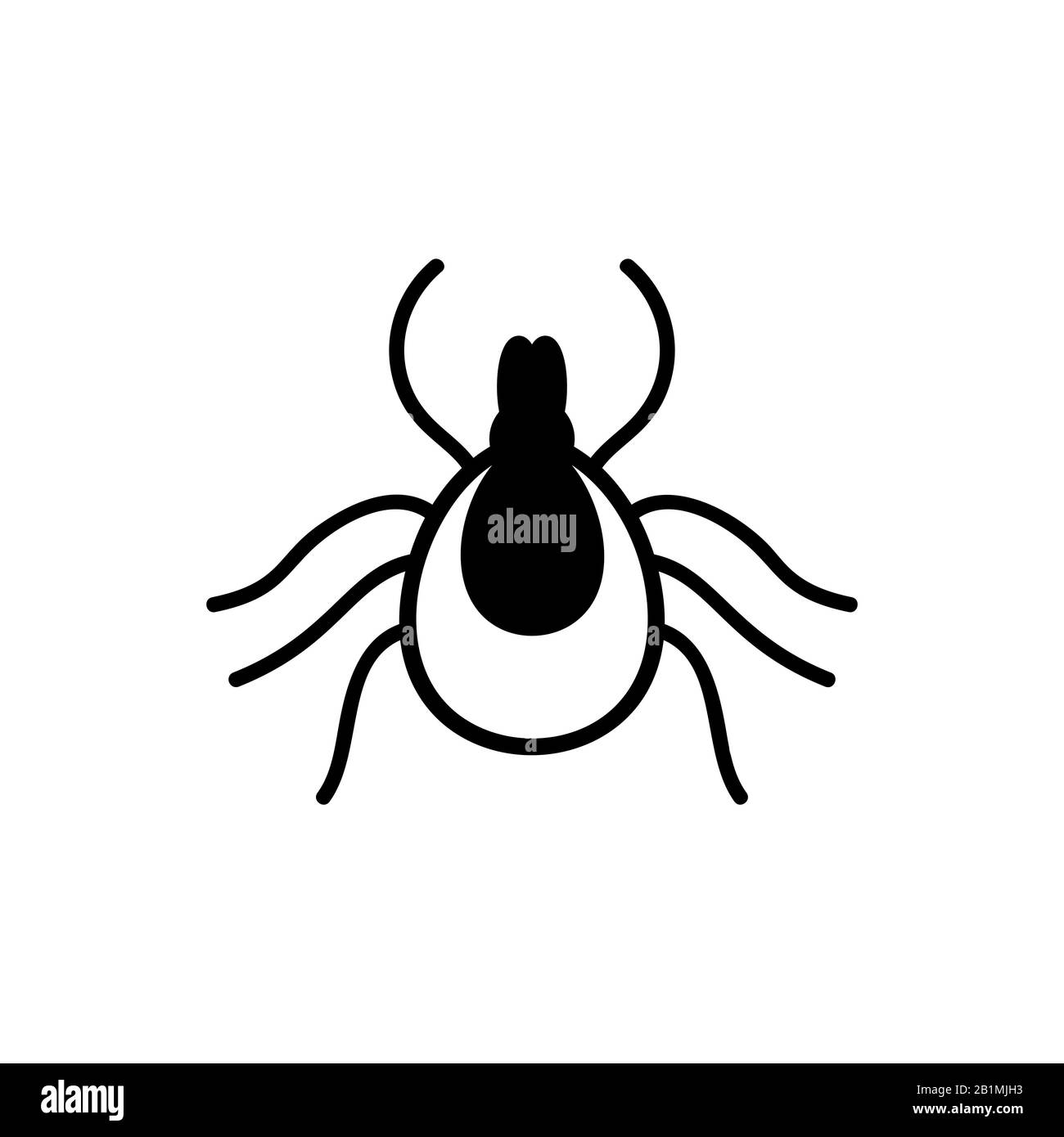 Il segno vettoriale dell'encefalite si spunta su sfondo bianco. Illustrazione Vettoriale