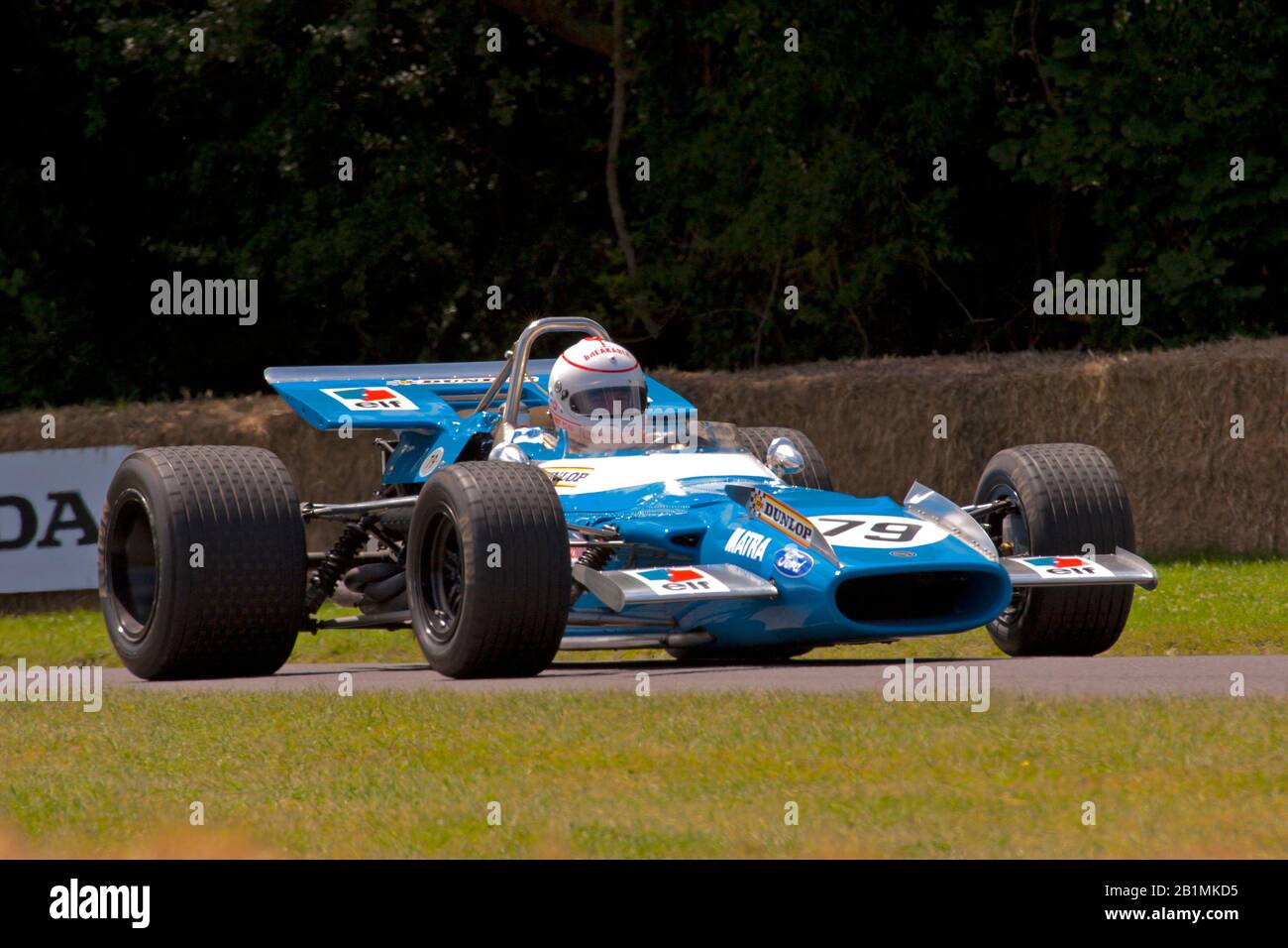 Matra MS80 F1 vettura con motore Ford Cosworth DFV che è stata la prima corsa nella stagione 1969 in corso di dimostrazione al Goodwood Festival of Speed. Foto Stock