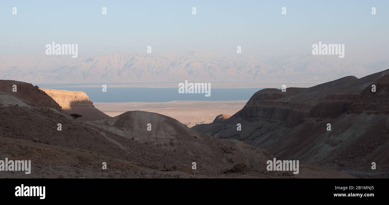 Israele attrazione per i turisti - deserti pietra ned mare morto Foto Stock