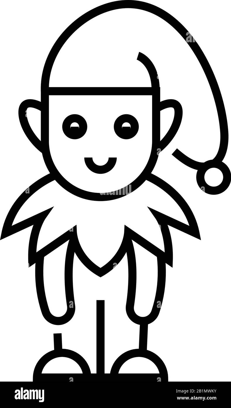 Icona della linea clown iniziale, simbolo del concetto, illustrazione del vettore del contorno, simbolo lineare. Illustrazione Vettoriale