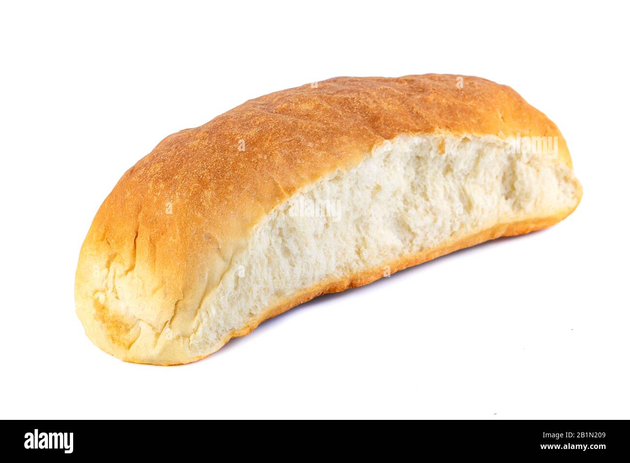 Pane bianco fresco isolato su sfondo bianco Foto Stock