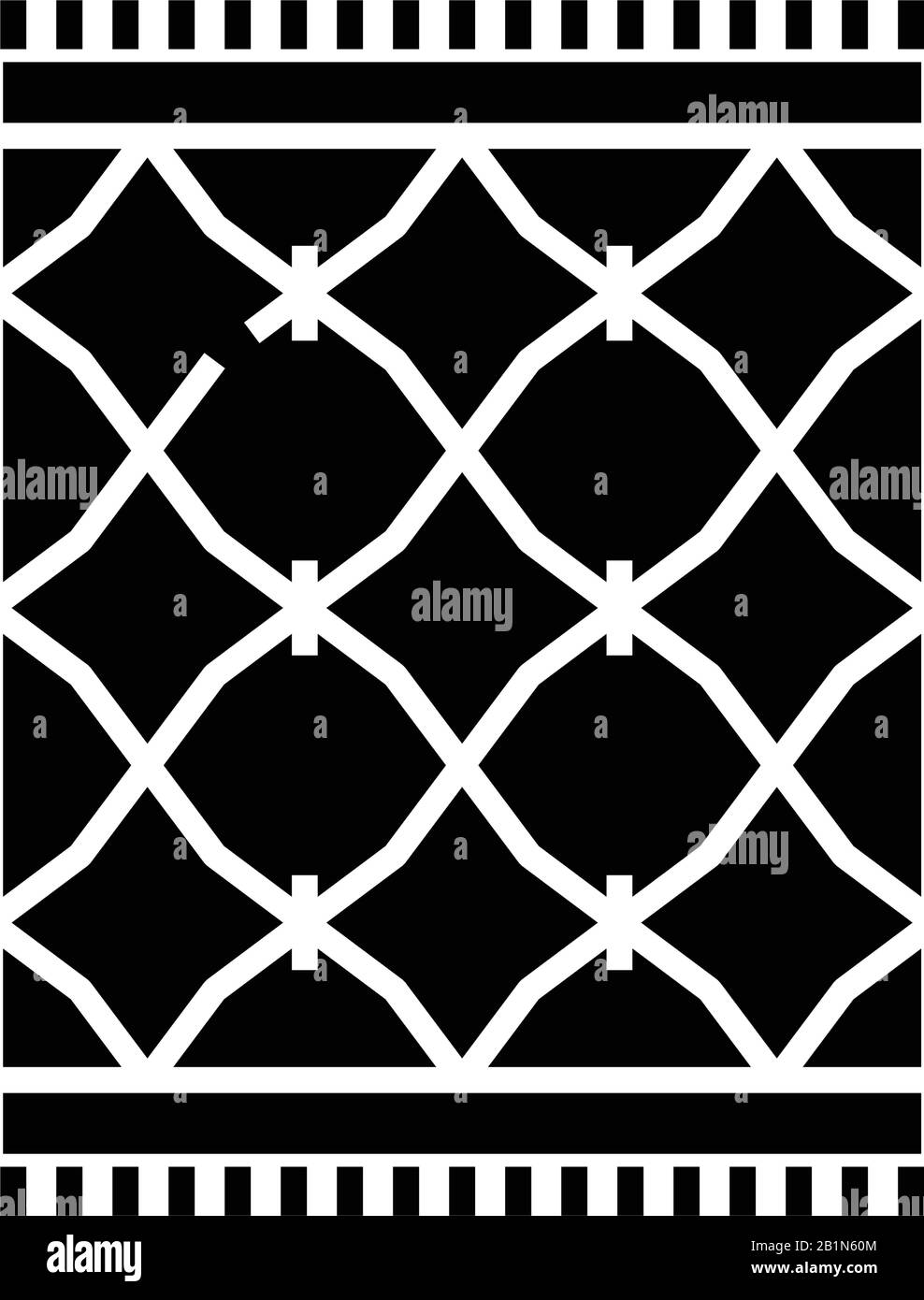 Icona nera del tappeto, illustrazione concettuale, simbolo piatto vettoriale, simbolo glifo. Illustrazione Vettoriale