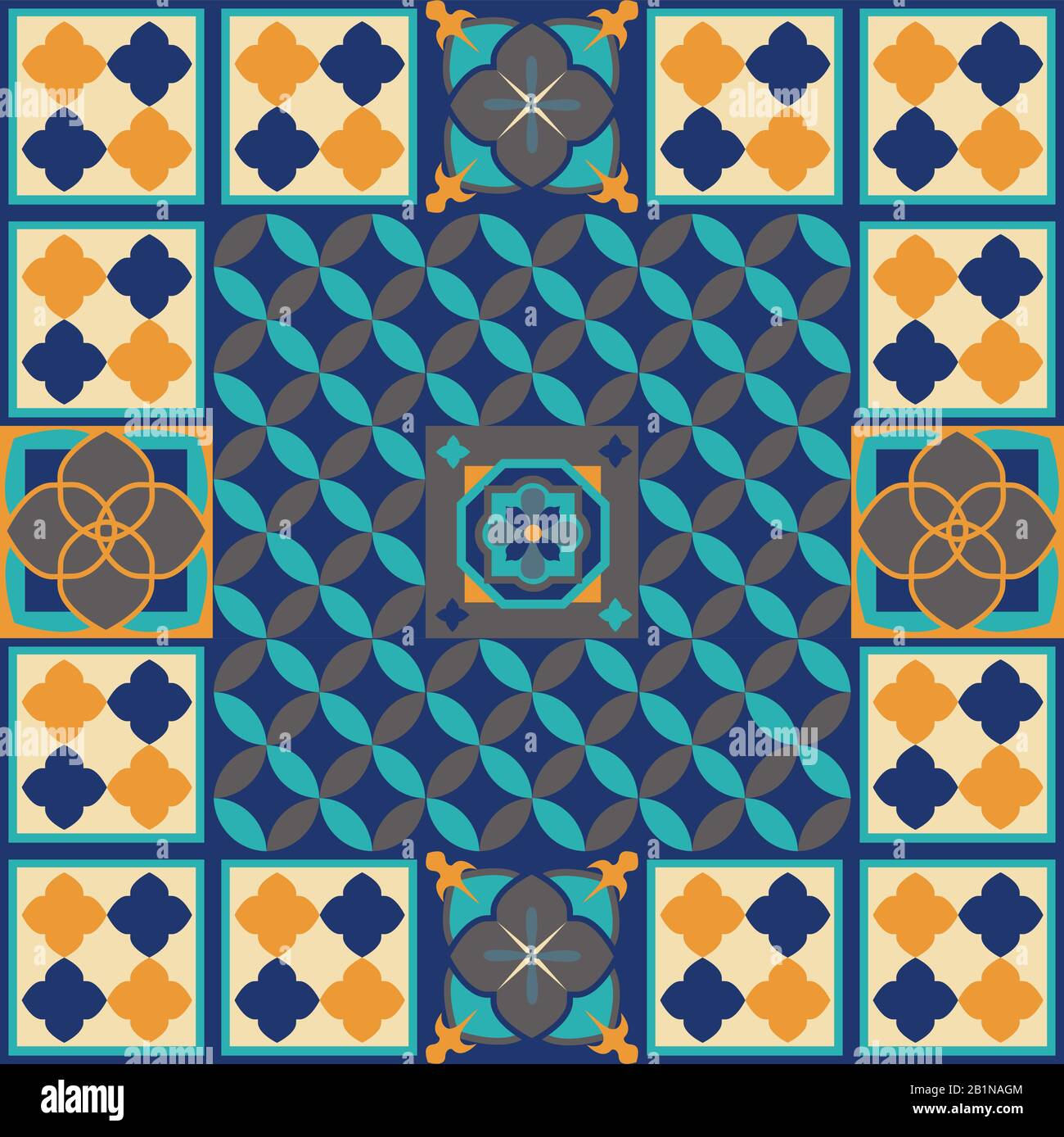 Piastrelle marocchine disegno vettore disegno pavimento illustrazione. Illustrazione Vettoriale