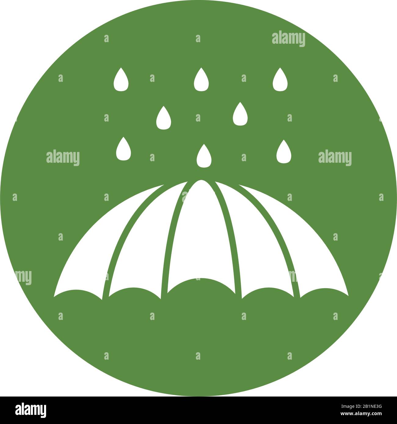 ombrello con gocce di pioggia icona a forma di blocco Illustrazione Vettoriale