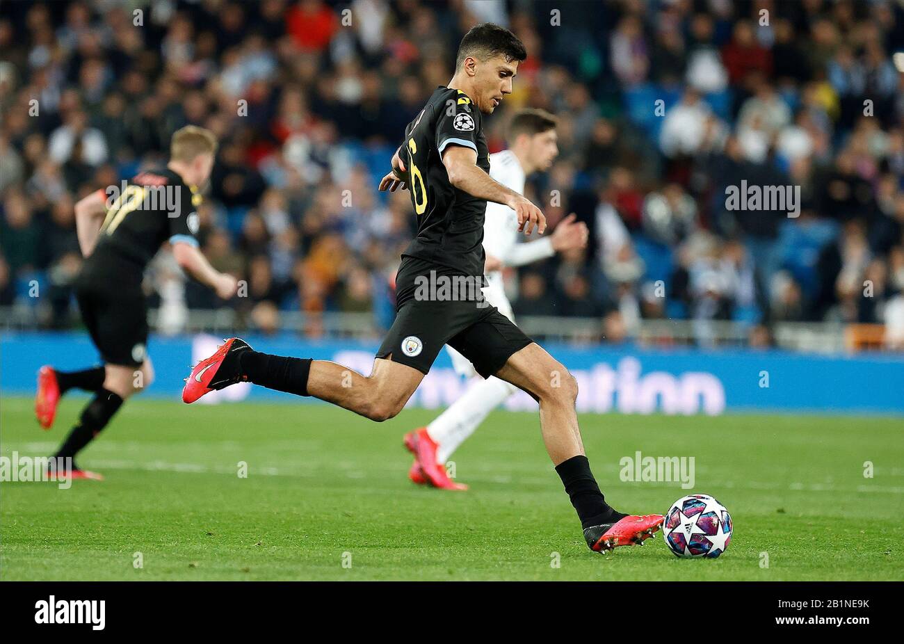 P0 Hernandez di Manchester City in azione durante la partita della UEFA Champions League, turno di 16 prima tappa tra il Real Madrid e Manchester City allo stadio Santiago Bernabeu.(Punteggio finale: Real Madrid 1-2 Manchester City) Foto Stock