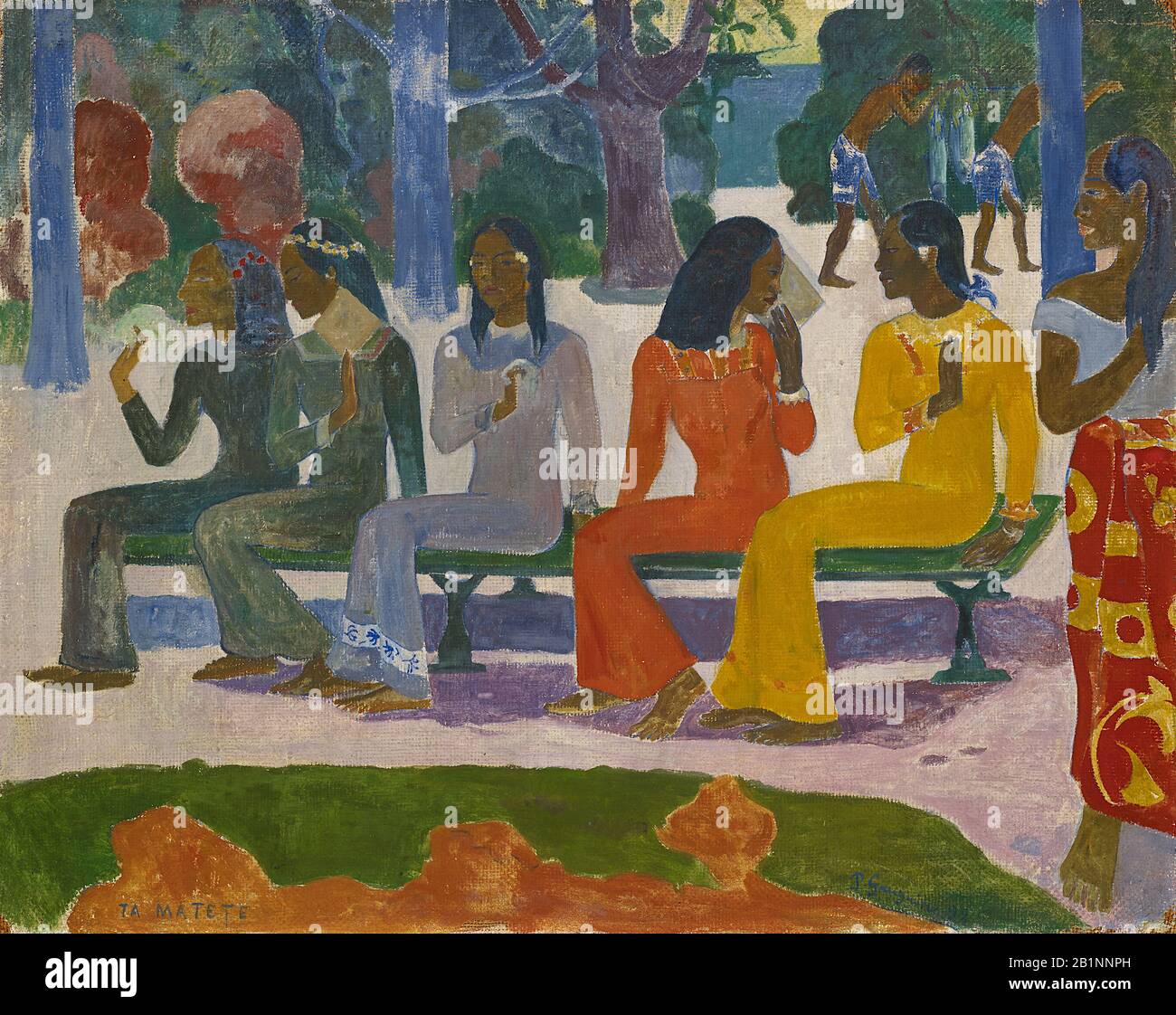 Non ci andare oggi al mercato (Ta Matete) (1892) 19th Secolo Pittura di Paul Gauguin - Immagine Di Altissima risoluzione e qualità Foto Stock