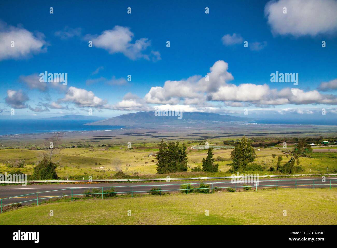 Vista dall'Upcountry Kula ot di Maui. Foto Stock