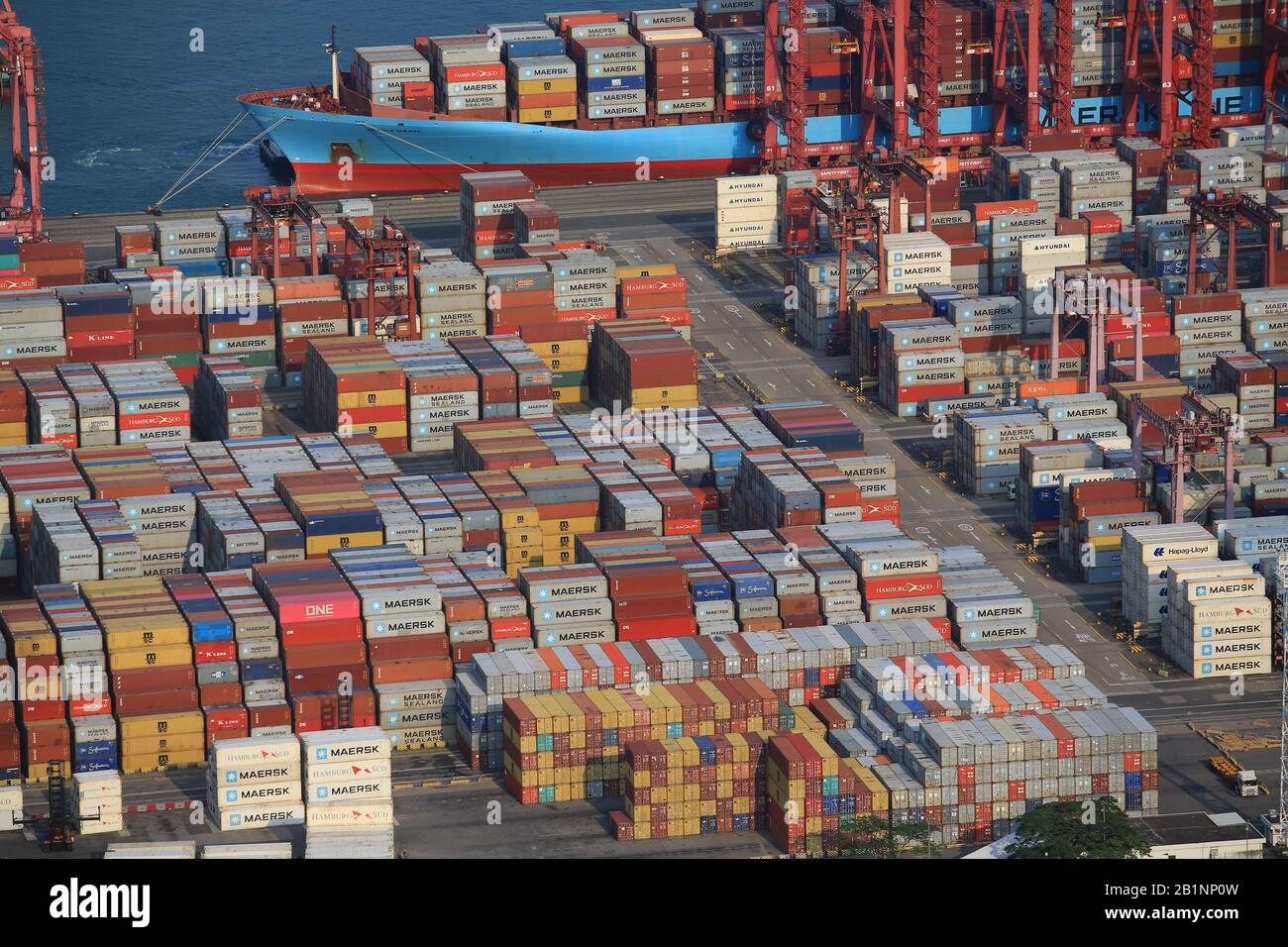 Kwai Tsing terminal terminal vista porto in drone Foto Stock