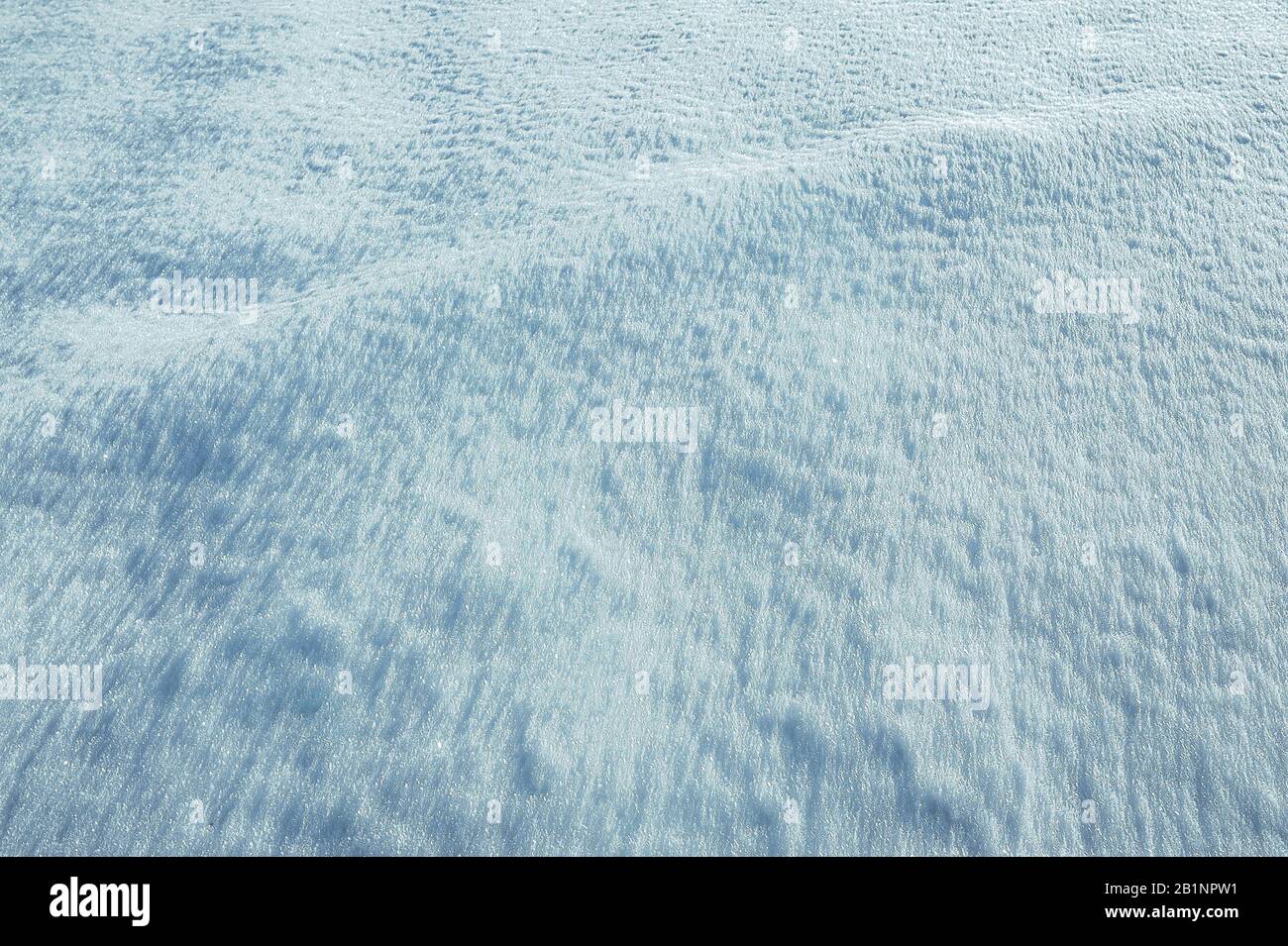 inusuale tessitura astratta della neve di colore bianco costituita da neve soffice e ghiaccio cristallizzato in cima, ghiaccio copertura della terra in inverno Foto Stock