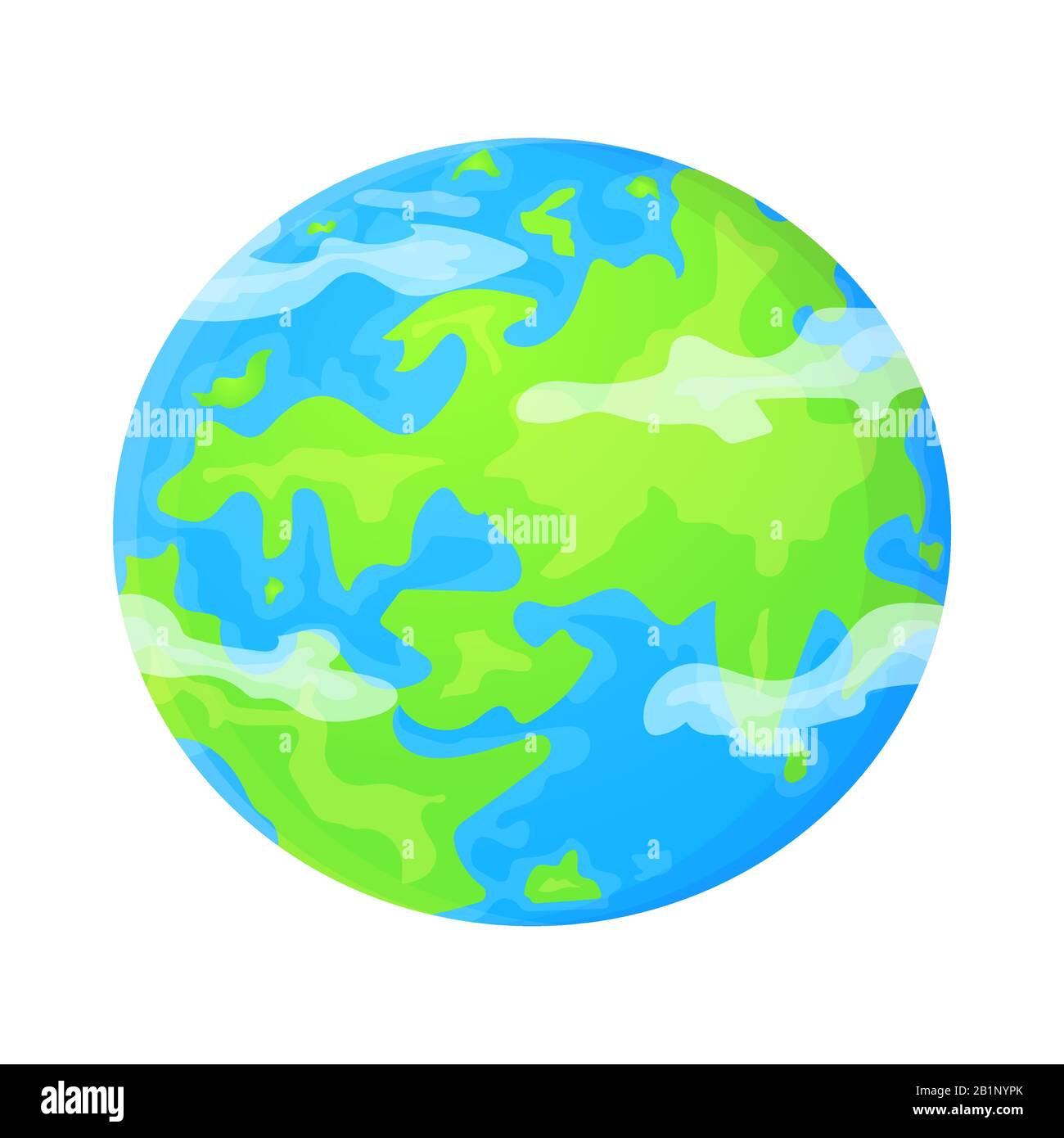 Modello Flat Earth in stile cartone animato. Concetto di ambiente mondiale.  Immagine vettoriale cute isolata su sfondo bianco Immagine e Vettoriale -  Alamy