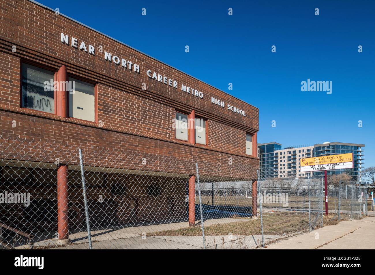 Vicino alla North Career Metro High School, ora demolita Foto Stock
