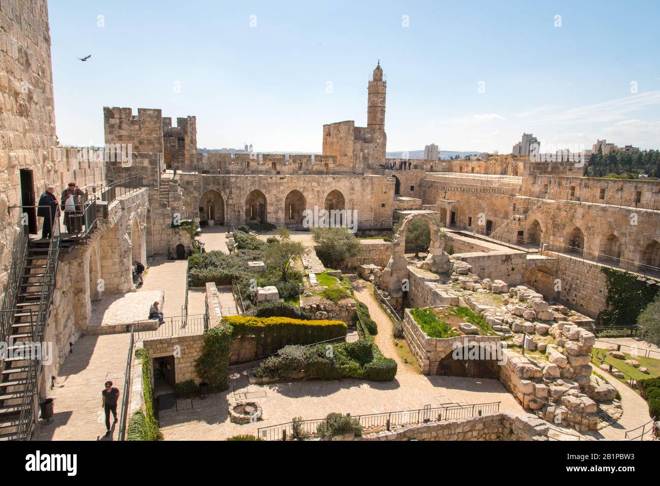 Vedute di Gerusalemme dalla torre di David Foto Stock