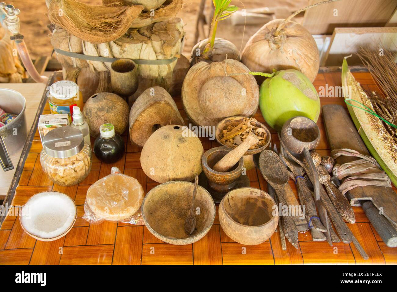 Asia, Thailandia, Samut Songkhram, Coconut Sugar Farm Foto Stock