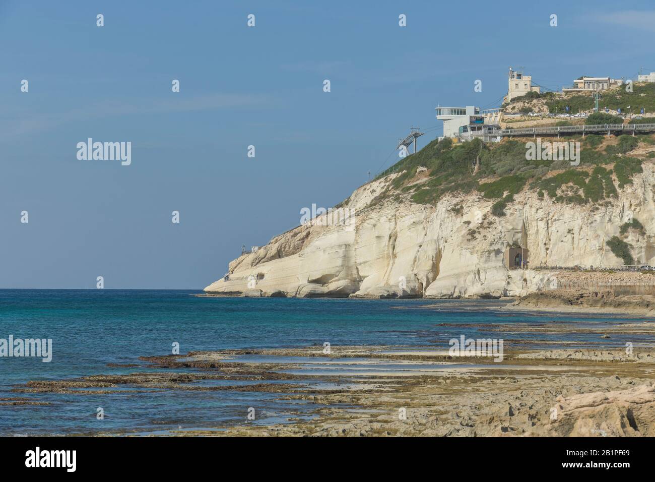 Küste, Mittelmeer, Felsen Von Rosh Hanikra, Nord-Israele Foto Stock