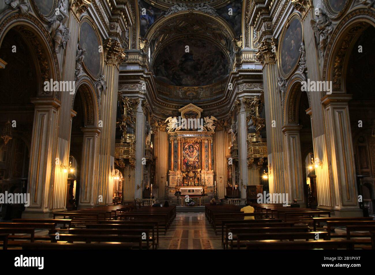 Roma - Chiesa Di Santa Maria In Vallicella (Chiesa Nuova). Chiesa cattolica interna in Italia. Foto Stock