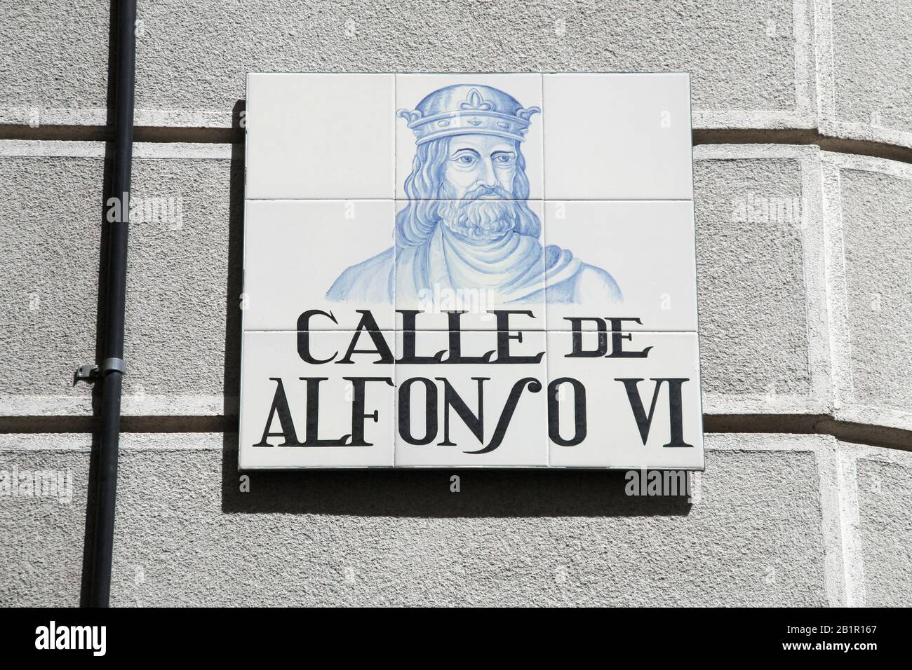 Via del re Alfonso VI a Madrid, Spagna Foto Stock