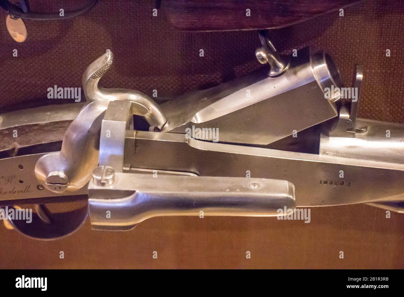 Musée de l'Emperi,Salon-de-Provence : Fusil de rempart,détail culasse,manufacture Royale de Charleville Mod 1831,Caliber 22mm Foto Stock