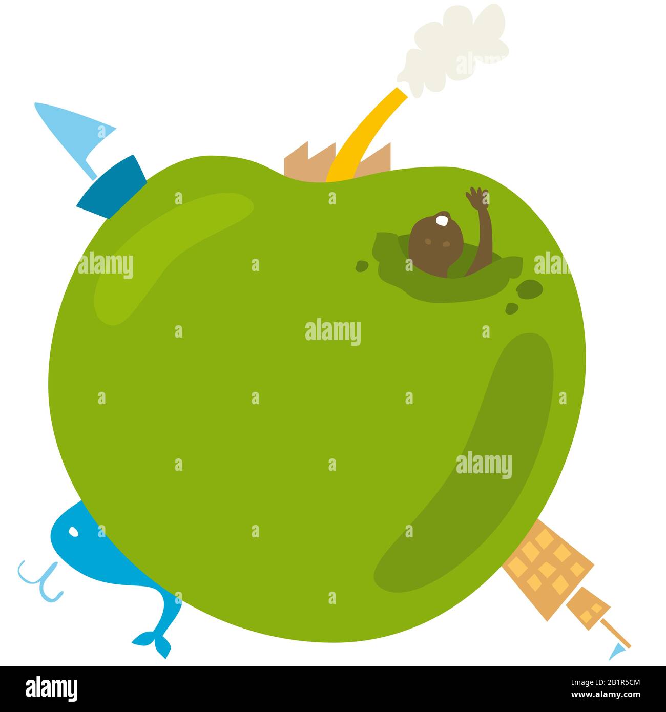 Illustrazione vettoriale di un Apple come il mondo. eps10 Illustrazione Vettoriale