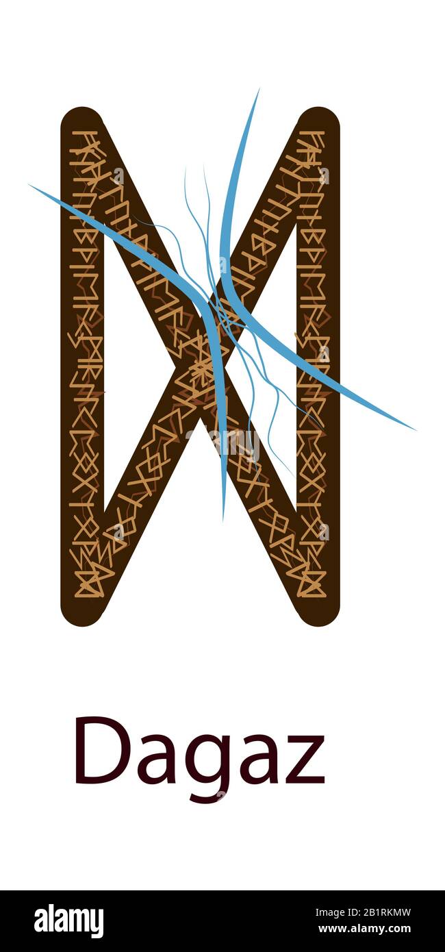 Rune Dagaz. Proiezione verticale. Scandinavo. Rune degli elementi del  Tempo, ore Immagine e Vettoriale - Alamy