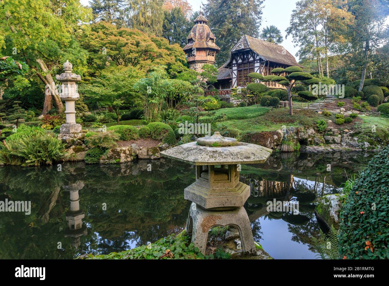Francia, Maine et Loire, Maulevrier, il Parc Oriental de Maulevrier, il giardino Pagoda e fontane giapponesi // Francia, Maine-et-Loire (49), Maulévri Foto Stock