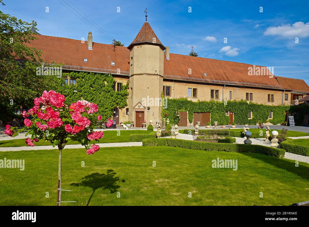 Castello di Wörners a Neuses a. Sabbia, Prichsenstadt, Bassa Franconia, Landkreis Kitzingen, Baviera, Germania, Foto Stock