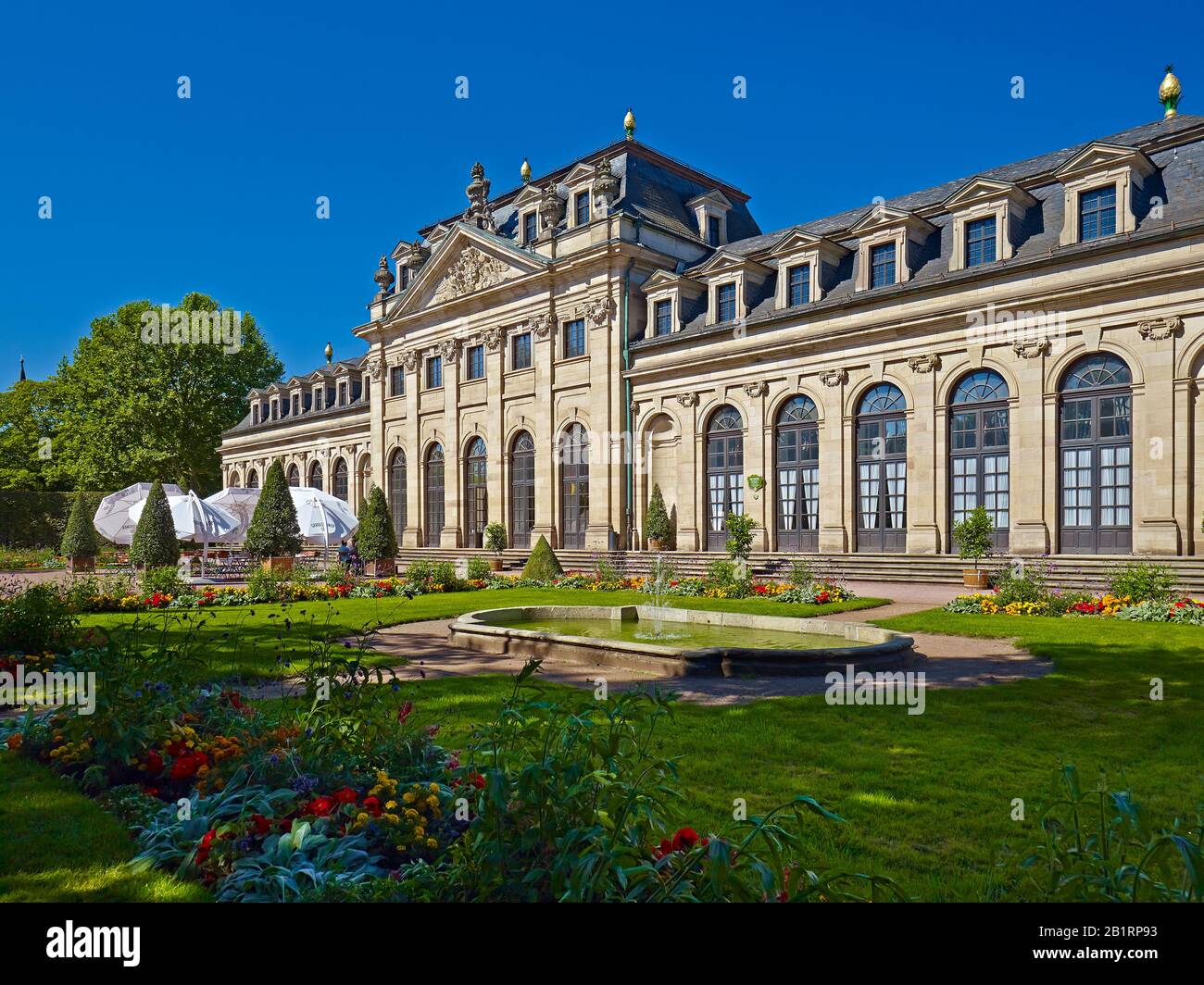 Orangerie nel giardino del palazzo a Fulda, Hessen, Germania, Foto Stock