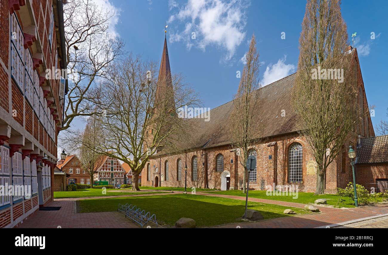 San Severikirche nella località di Otterndorf, nello stato di Hadeln, Bassa Sassonia, Germania, Foto Stock