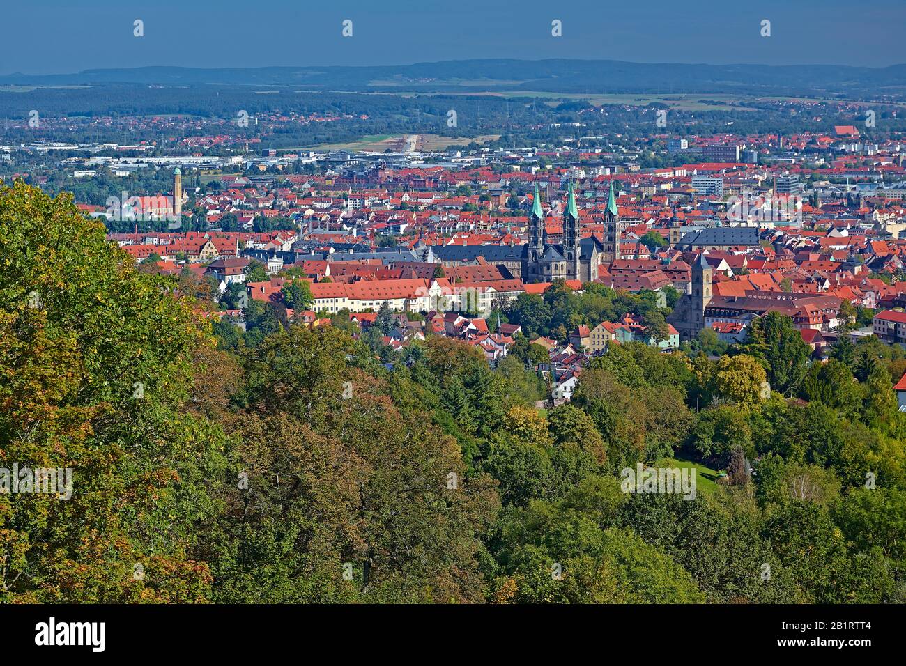 Vista della città vescovile di Bamberg, alta Franconia, Baviera, Germania Foto Stock