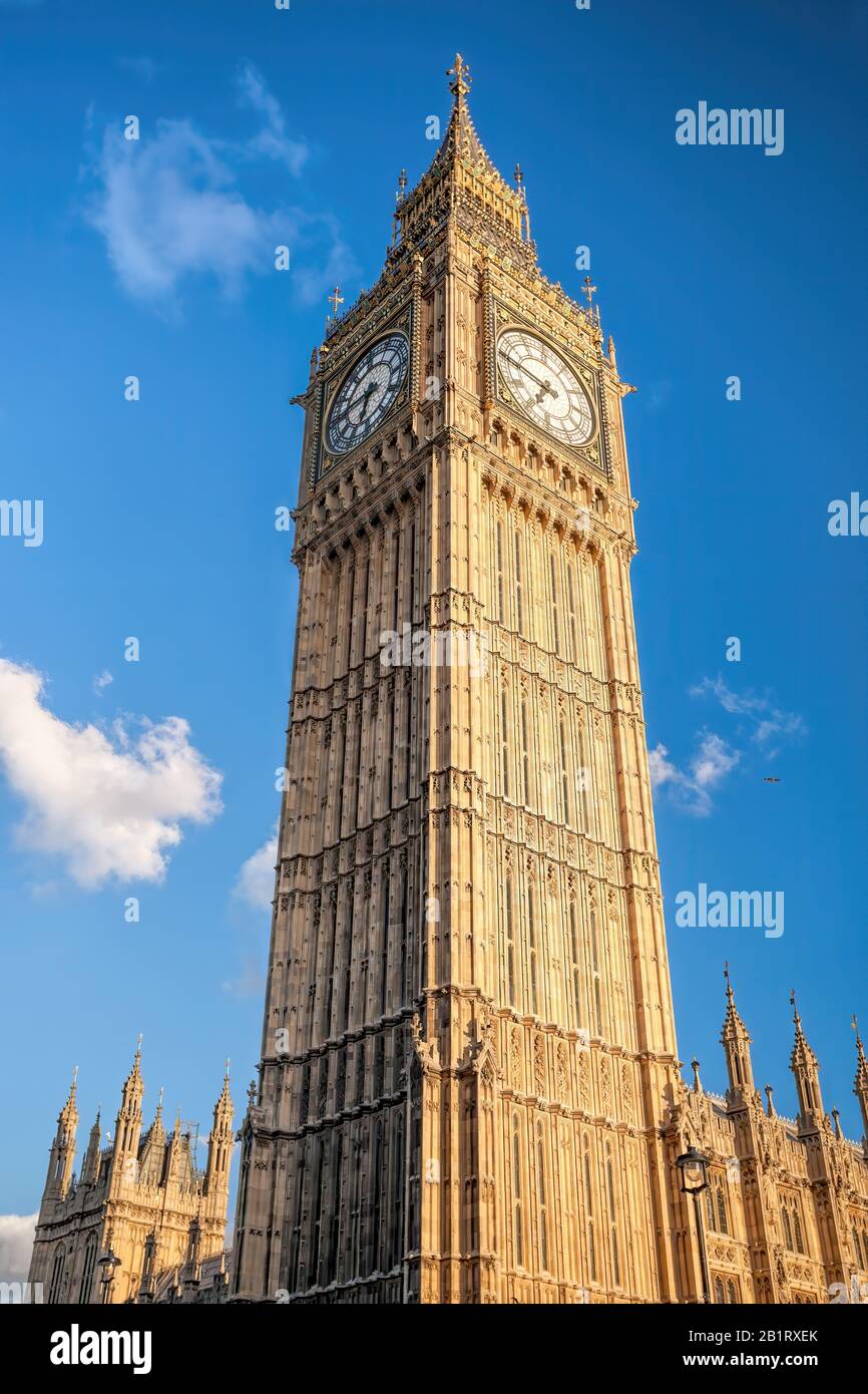 Famosa Torre del Big ben a Londra, Inghilterra, Regno Unito Foto Stock