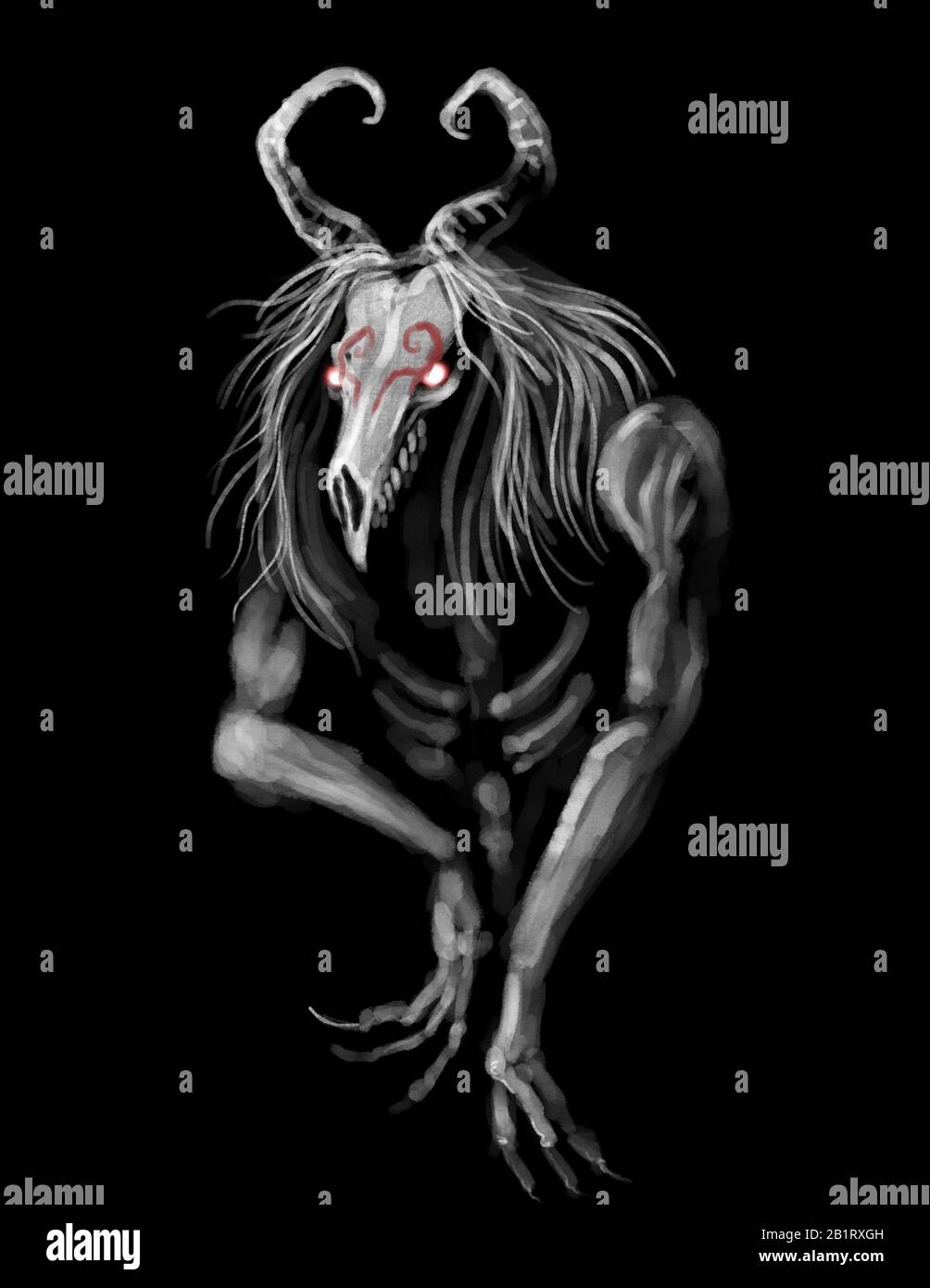 wendigo illustrazione del carattere disegnata a mano Foto Stock