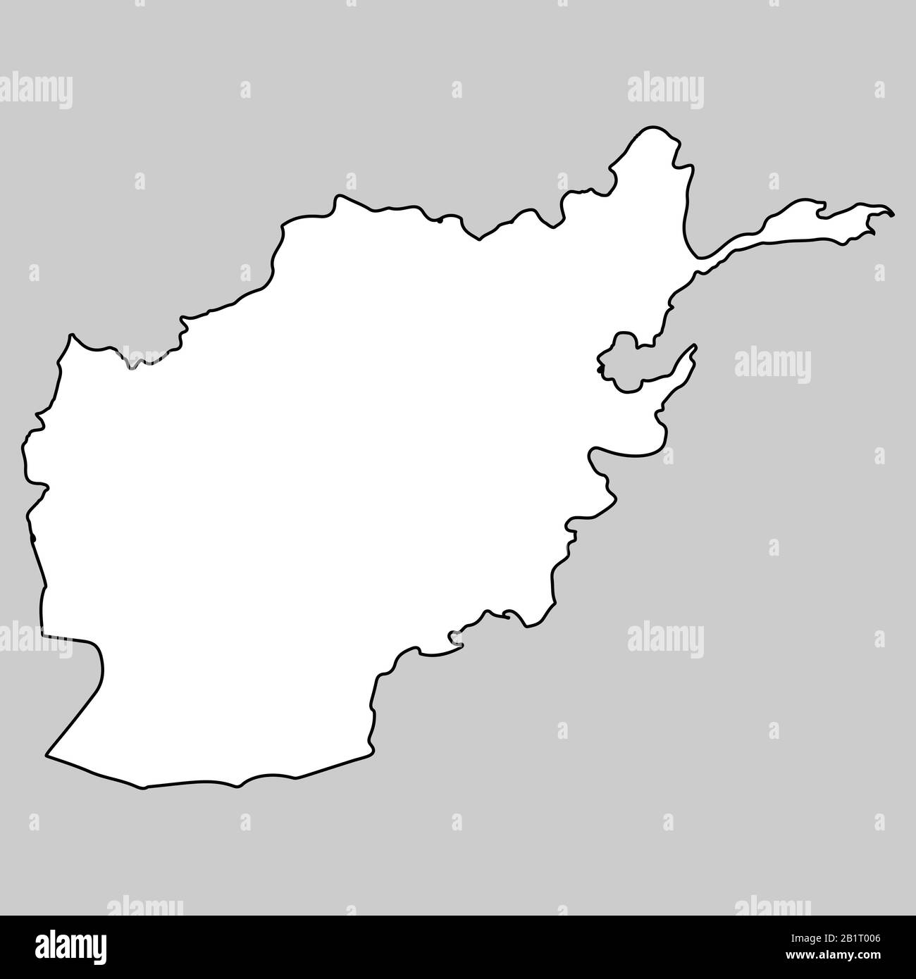 Vettore di contorno nero della mappa dell'Afghanistan Illustrazione Vettoriale