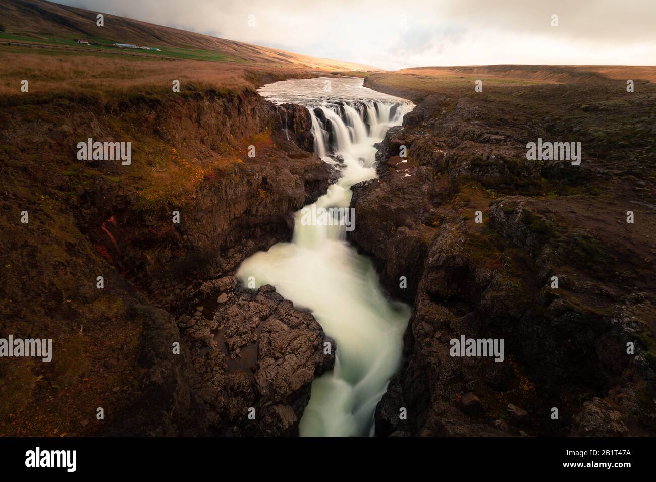 Kolugljúfur Canyon Nel Nord Islanda. Foto Stock