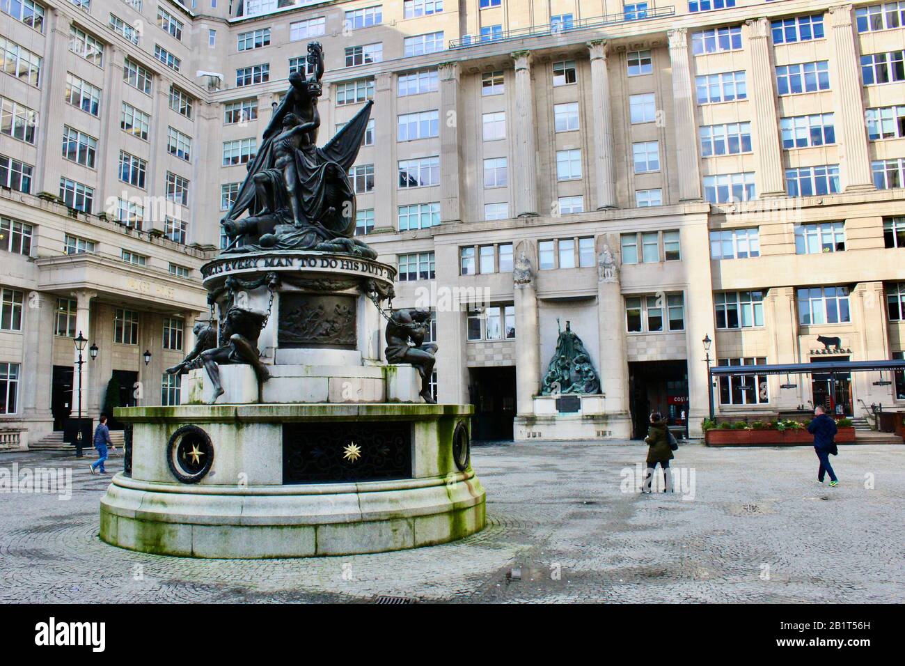 Il monumento nelson centrale liverpool inghilterra Regno Unito Foto Stock