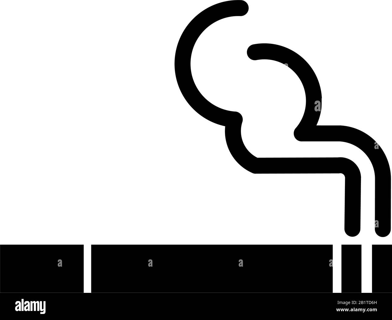 Nessuna immagine vettoriale Dell'Icona del segno di avvertimento di fumo per disegno grafico e di fotoricettore. Illustrazione Vettoriale